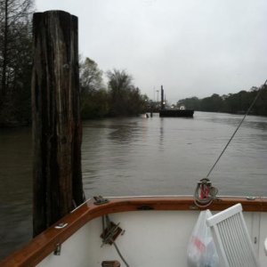 Moored for the night up a little canal