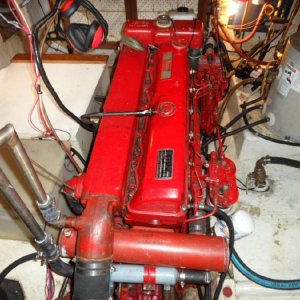 KK42   Engine room with Ford Leman 120 hp Diesel