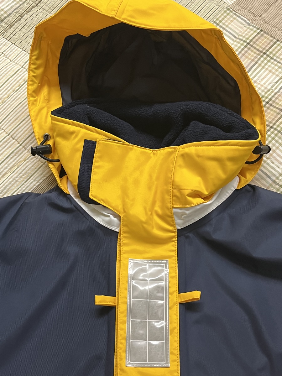 GILL Foul Weather Jacket w hood   Front view with Velcro collar & hood drawstring closures