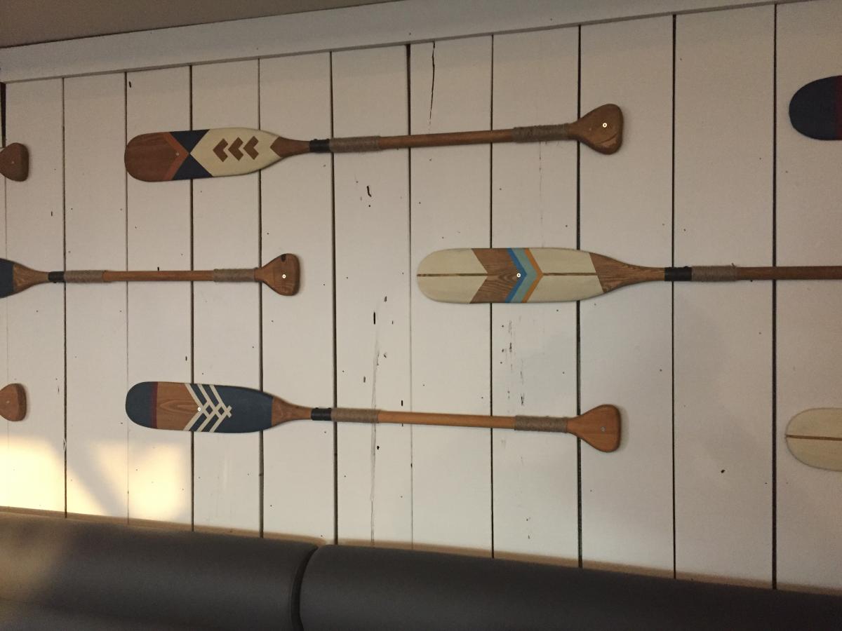 Ojibway canoe paddles.  Midland, ON